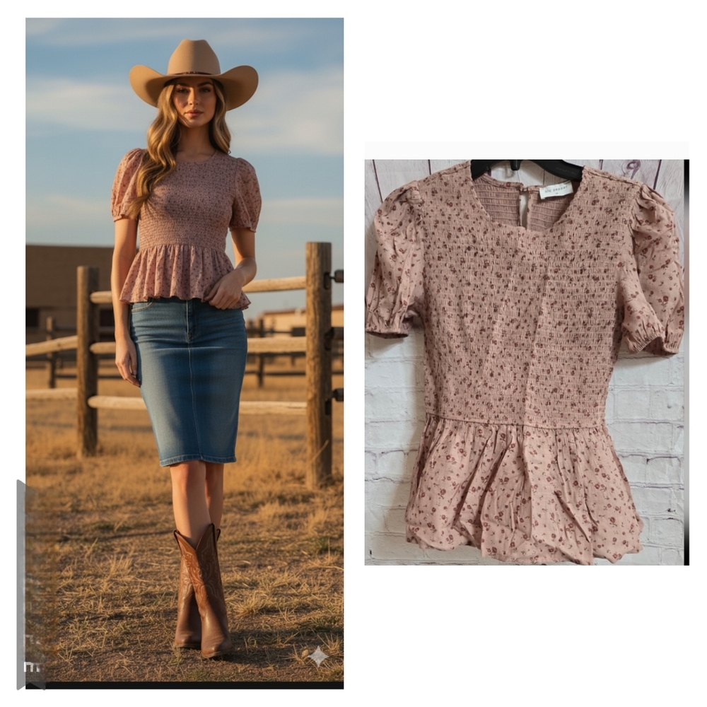 blu pepper smocked top//Great for fall